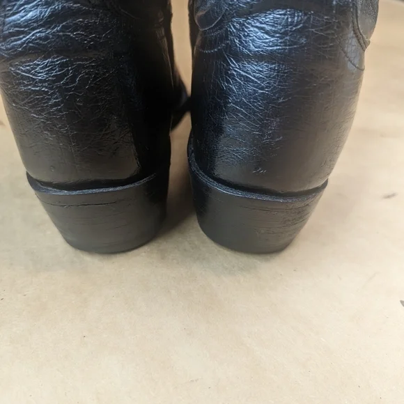 Lucchese Boots men's size 9D Exotic Genuine Black Smooth Ostrich classic Western